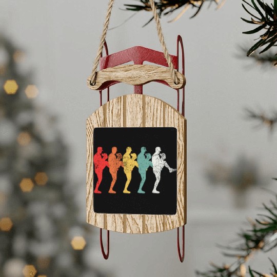 Baseball Pitcher Vintage Sled Ornaments