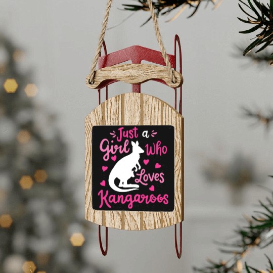 Kangaroo Australia Australian Kangaroo Lover Sled Ornaments