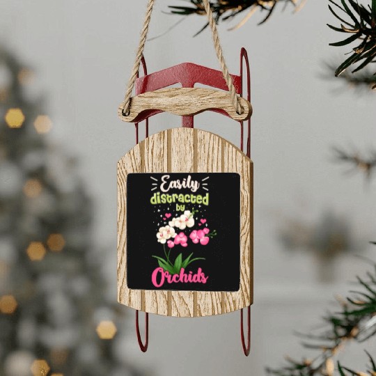 Orchid Flower Lover Art Sled Ornaments