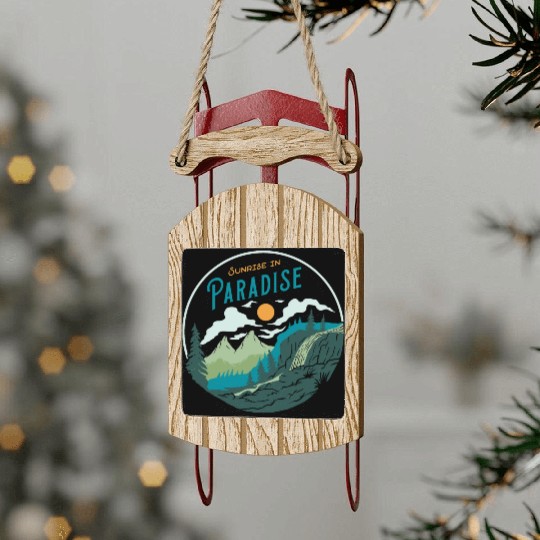 Sunrise in Paradise Sled Ornaments
