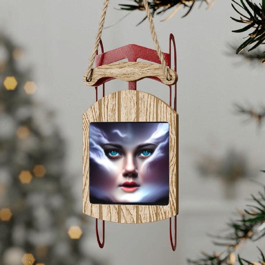 Face in the storm Sled Ornaments