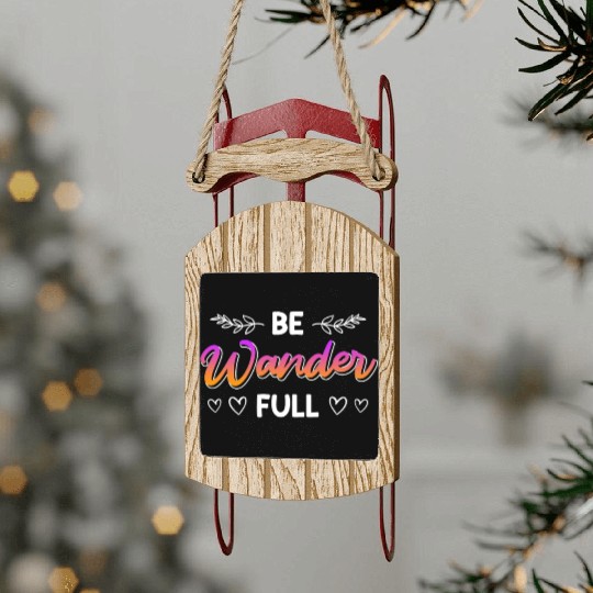Wanderfull Mountain fan Wanderlust Hiker Summit Sled Ornaments