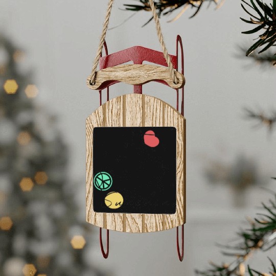 Peace, Love and Sunshine Sled Ornaments