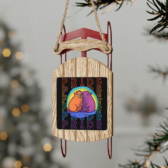 Pride Capybara Sled Ornaments