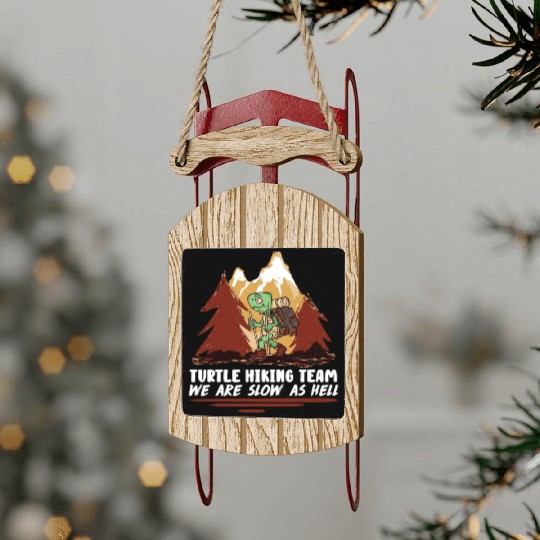 Turtle Hiking Team Mountain lover Wanderlust Sled Ornaments