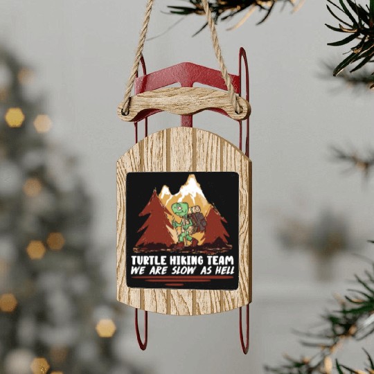 Turtle Hiking Team Mountain lover Wanderlust Sled Ornaments