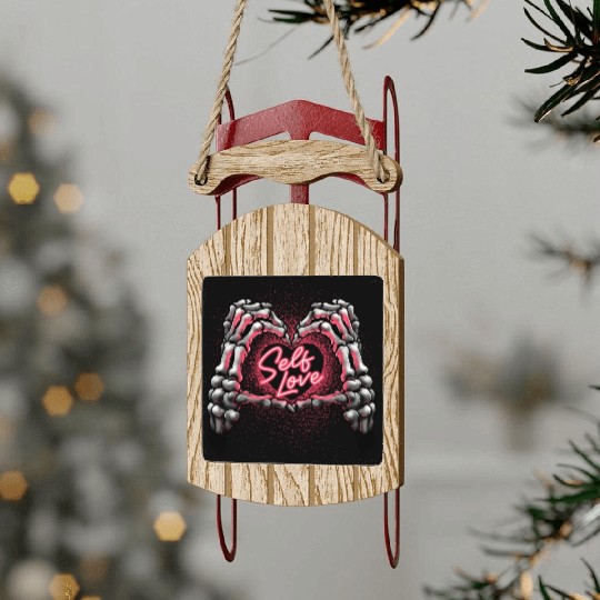 Self Love Bones Heart Sled Ornaments