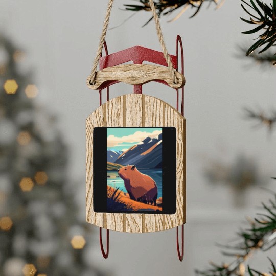 Capybara Nature Capibara Sled Ornaments