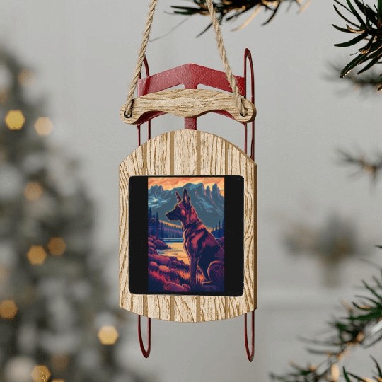 Belgian Malinois Nature Sled Ornaments