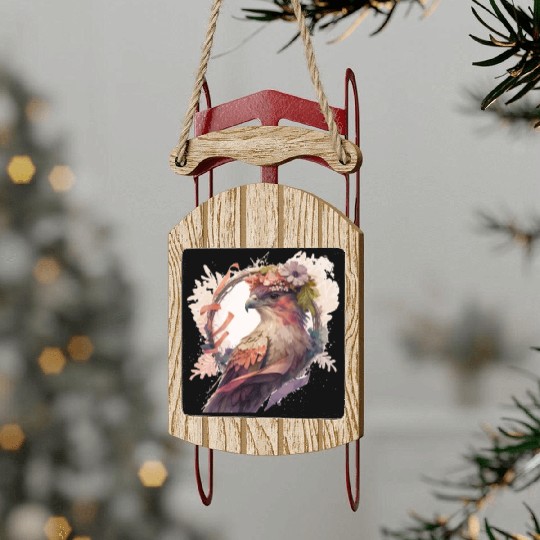 Birds Of Prey Kite Bird Flower Crown Floral Sled Ornaments
