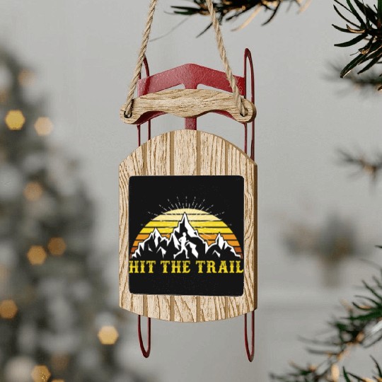 Hit the Trail Hiker Mountain Love Hiking Sled Ornaments