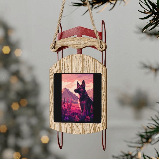 Belgian Malinois Nature Sled Ornaments