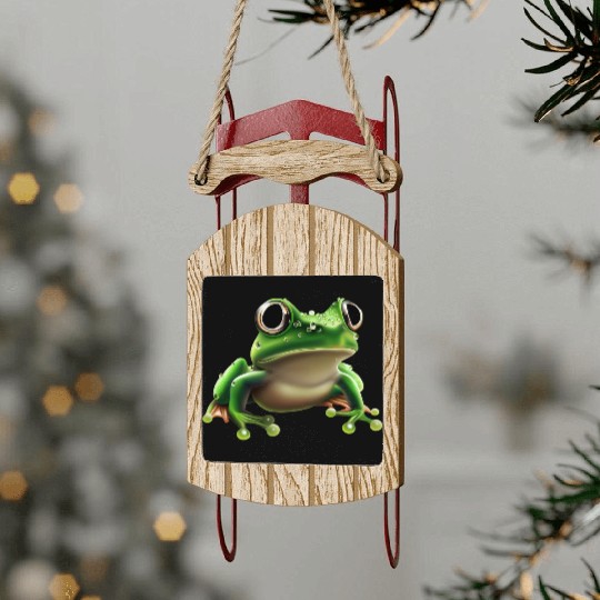 Rain frog water drop frog Sled Ornaments