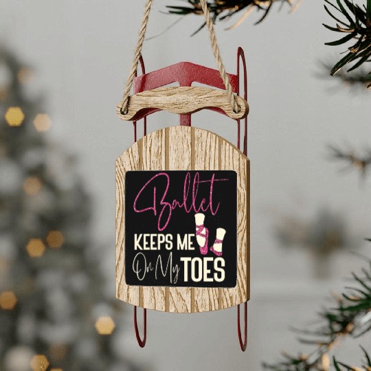 Ballet Dancer Dance Girl Ballerina Sled Ornaments