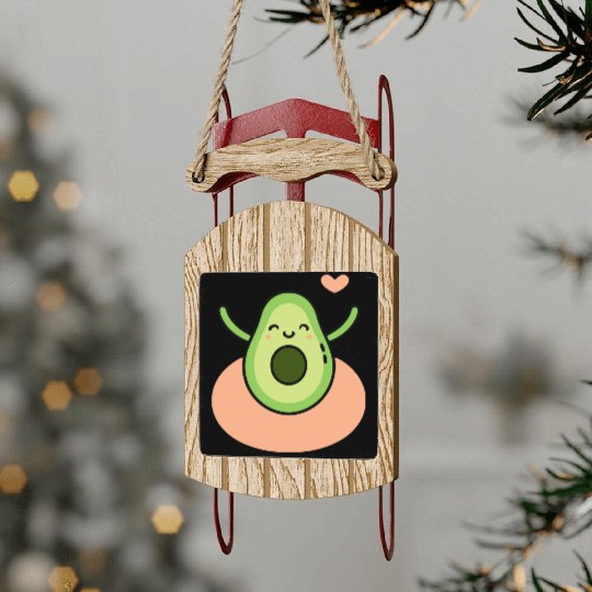The Joyful Avocado Sled Ornaments