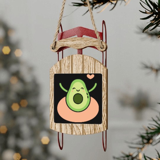 The Joyful Avocado Sled Ornaments