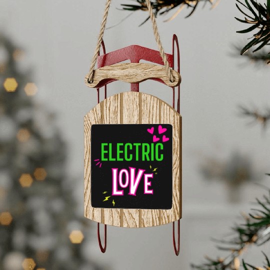 Electric Love in Neon Colors: Romance and Fun! Sled Ornaments