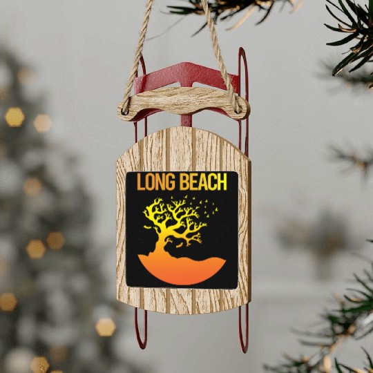 Neon Tree Art Long Beach 70s Sled Ornaments