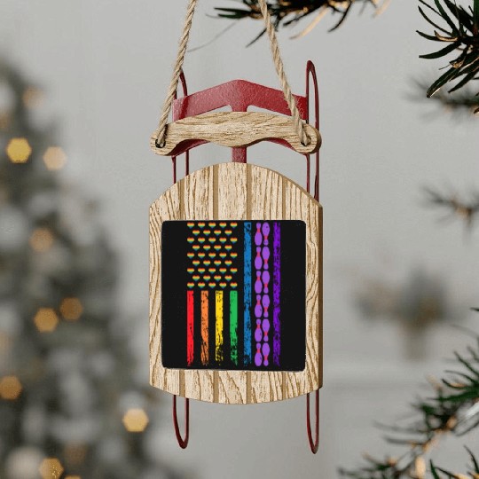 American SportsRainbow Flag LGBT Pride Month Sled Ornaments