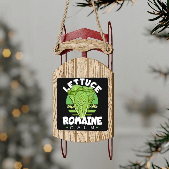 Lettuce Romaine Calm Mindfulness Vegan Yoga Lover Sled Ornaments