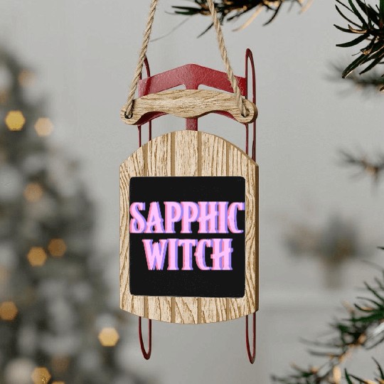 Sapphic Witch Sled Ornaments