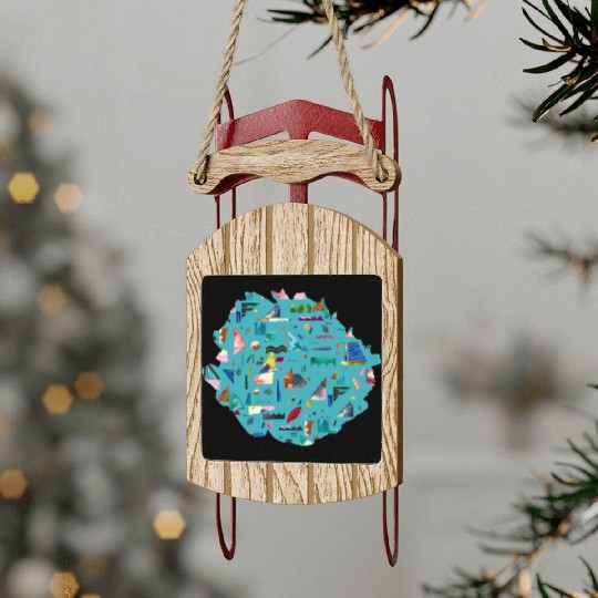 Sailing Boats Multi Blue Sled Ornaments