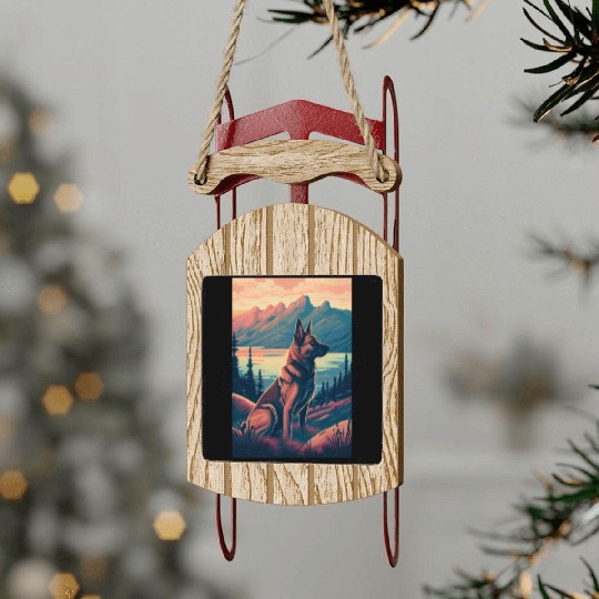 Belgian Malinois Nature Sled Ornaments