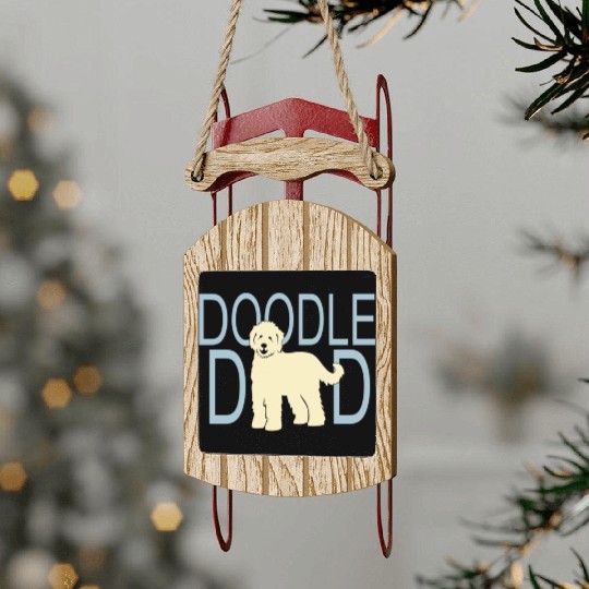 Doodle Dad Goldendoodle Labradoodle Dog Sled Ornaments