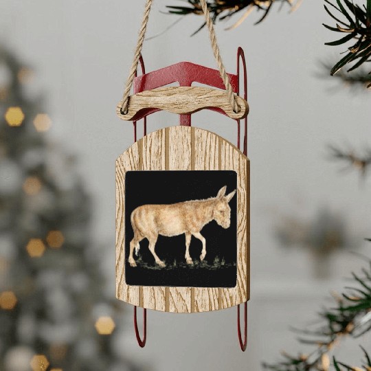 Farm Donkey Animal Lover Zookeeper Mule Farmer Sled Ornaments