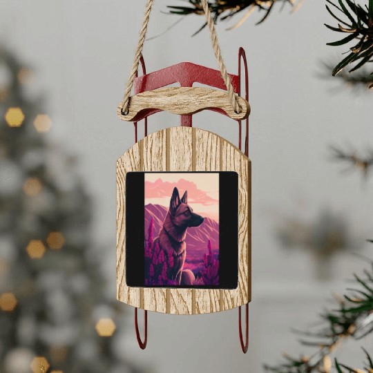 Belgian Malinois Nature Sled Ornaments