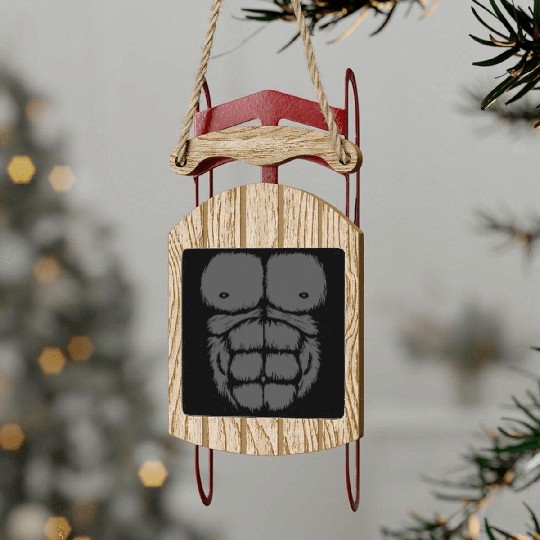 Gorilla Chest Belly Monkey Ape Muscle Kids Adult F Sled Ornaments