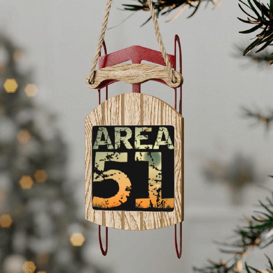 Area 51 UFO Design Sled Ornaments