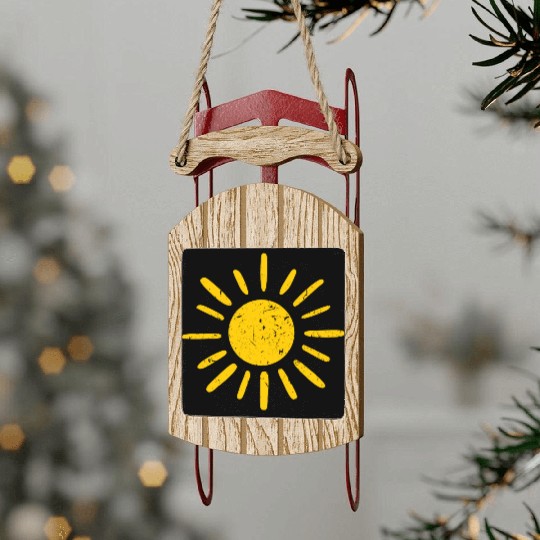 Sun Sunshine Summer Sunny Grunge Sled Ornaments