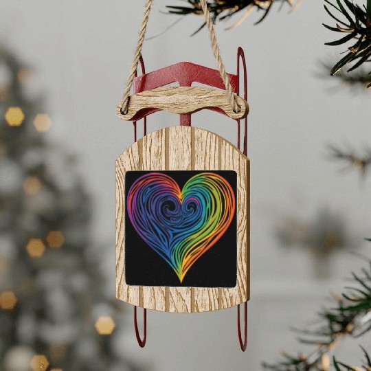 Pride & Joy: Rainbow Heart, Embracing LGBT Love & Sled Ornaments
