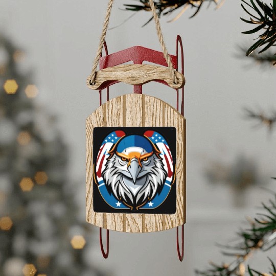 American Eagle Printed Sled Ornaments