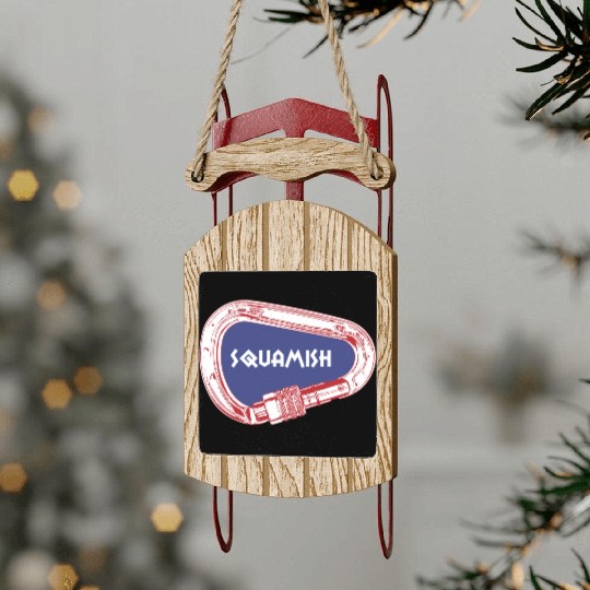 Squamish Rock Climbing Carabiner Sled Ornaments