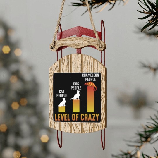 Crazy Chameleon Lover Herpetologist Reptile Owner Sled Ornaments