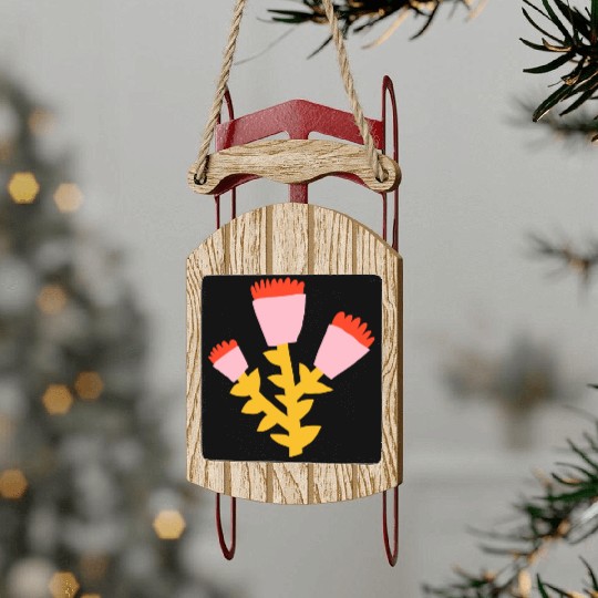 Sunrise Flower Sled Ornaments