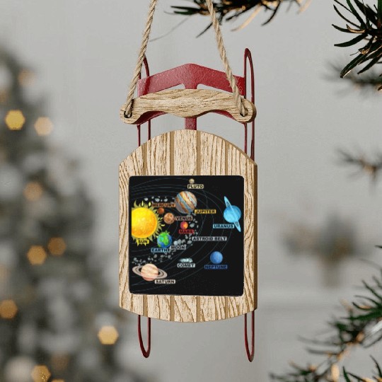 Solar System Planets Astronomy Space Science Girls Sled Ornaments