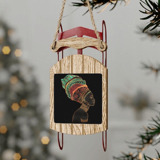 African Women Sled Ornaments