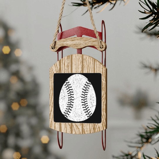 Baseball Happy Easter Egg Hunting Cute Sport Lover Sled Ornaments