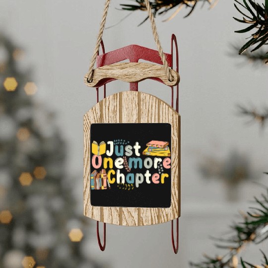 Funny Book Lover Teacher Book Reading Librarian Sled Ornaments