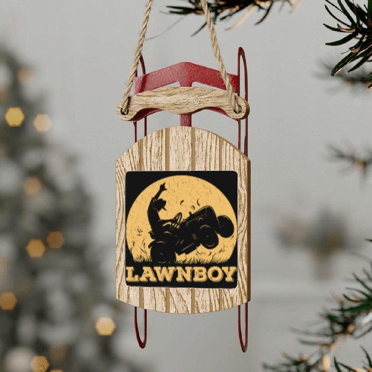 Funny Lawnboy Outfit Lawn Mower Lawn Mowing Sled Ornaments
