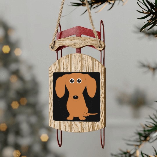 I Love My Dachshund Dog Love Gift 1 Sled Ornaments