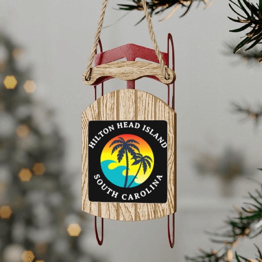 Hilton Head Island South Carolina Sled Ornaments