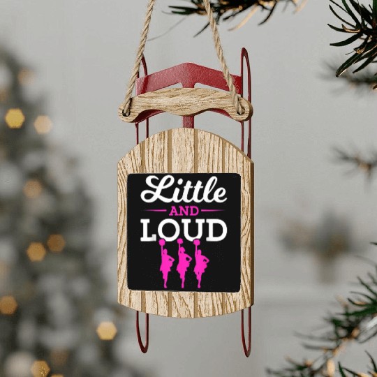 Funny Little And Loud Cheerleading Girl Sled Ornaments