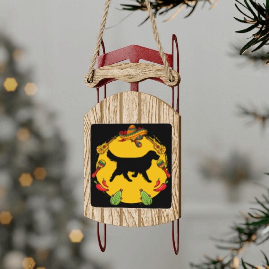 Cinco De Mayo Funny Golden Retriever Dog Lover Sled Ornaments