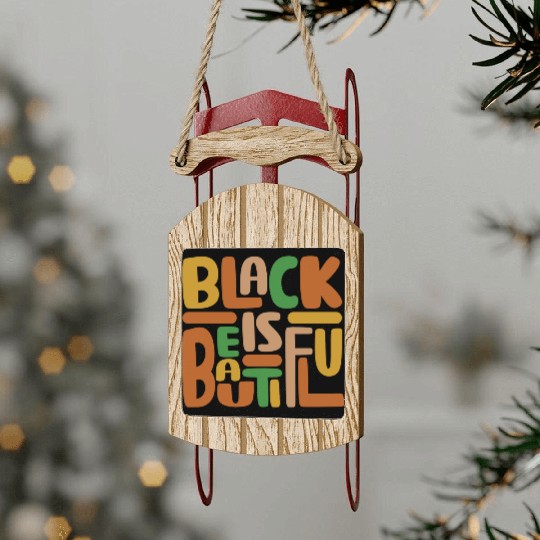 Black Is Beautiful Sled Ornaments