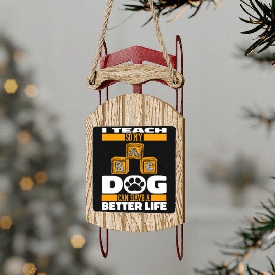 Daycare Teacher Dog Sled Ornaments