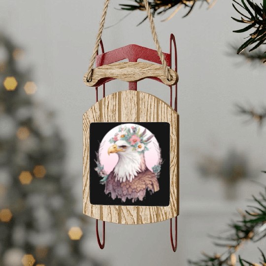 Birds Of Prey Bald Eagle Flower Crown Floral Birdi Sled Ornaments